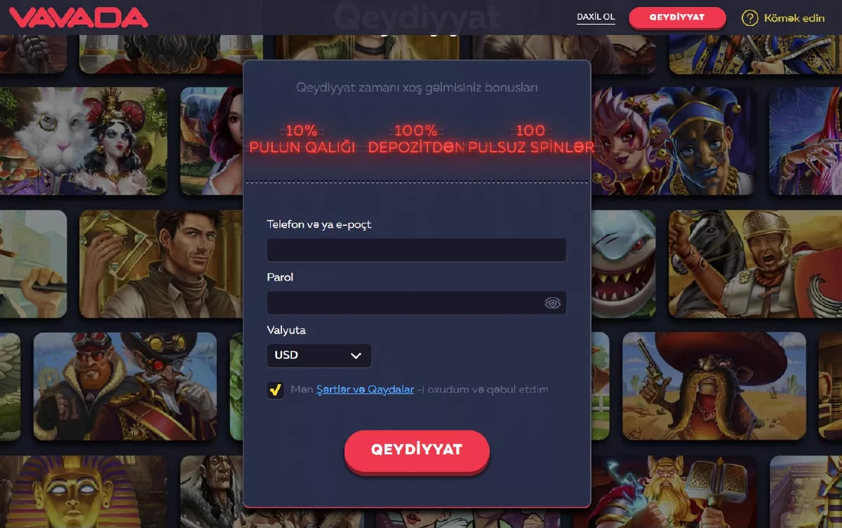 Vavada casino qeydiyyat