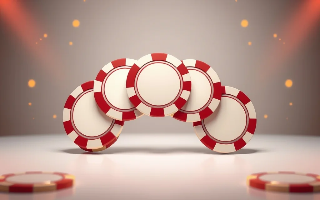 Fächer aus glänzenden goldenen Casino-Chips