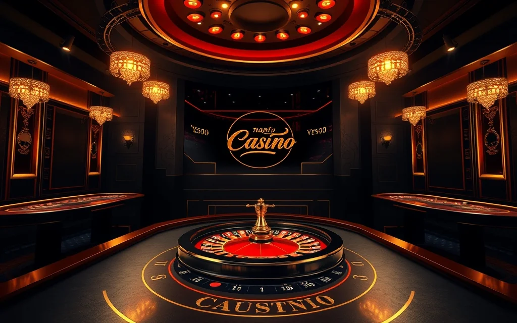 Interno lussuoso di casinò con tavolo da roulette