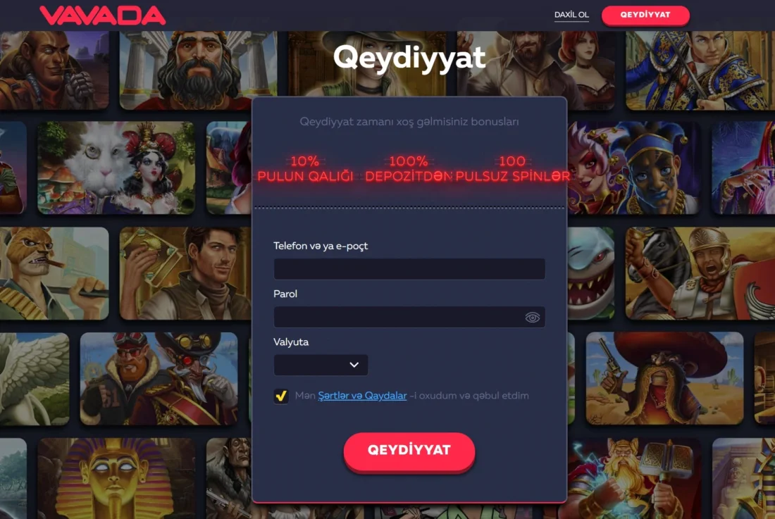 Vavada casino qeydiyyatı