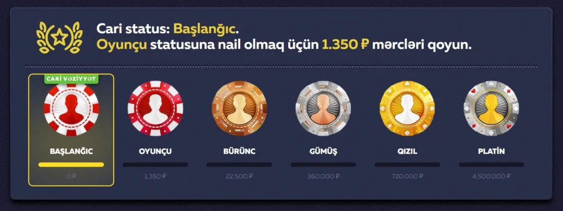 Vavada kazino oyunçusu statusları